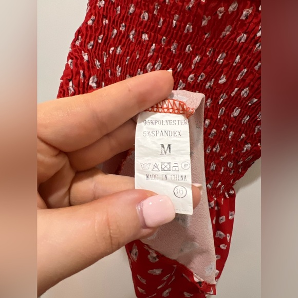 Red and White Floral Peplum Tank from Local Boutique - Picture 3 of 3